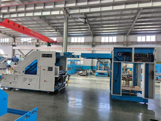 High Speed Sheet To Sheet 5 Ply Servo Laminating Machine Untuk kertas bergelombang Dengan Koreksi Otomatis Dan Teknologi Kontrol Servo