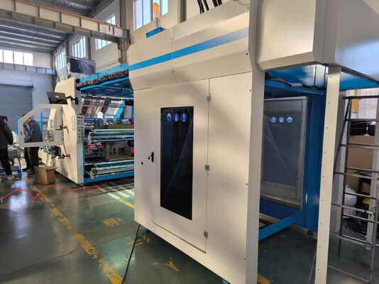 Mesin Laminasi Bergelombang 5 Lapis Kecepatan Tinggi Lembaran ke Lembaran dengan Kontrol Servo untuk Laminasi Kertas Bergelombang Multi Lapis dan Berbagai Tipe Laminasi