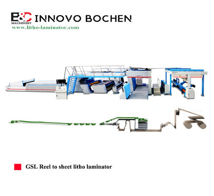 Offline Reel To Sheet Roll Feeding Litho Laminating Machine Dengan Keakuratan Laminasi yang Tepat Dan Kecepatan Tinggi Roll Feeding Untuk Pengemasan