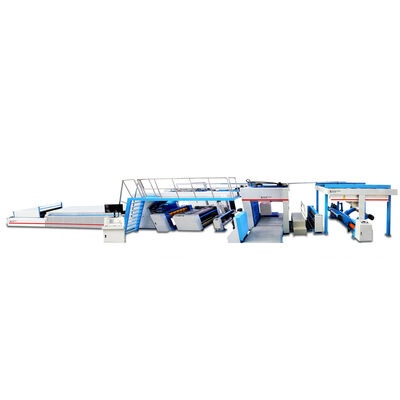 Mesin laminasi bergelombang Inline Single Facer dengan kecepatan tinggi dan presisi laminasi yang tepat untuk produksi kemasan