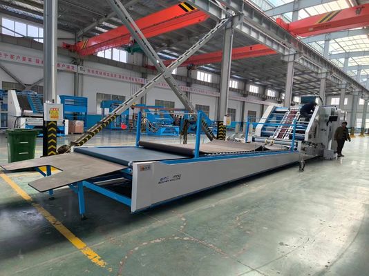 Mesin laminasi lembaran ke lembaran otomatis untuk kertas bergelombang dengan koreksi otomatis dan kontrol servo pada 160m / min